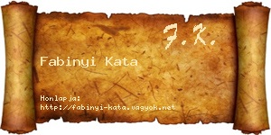 Fabinyi Kata névjegykártya